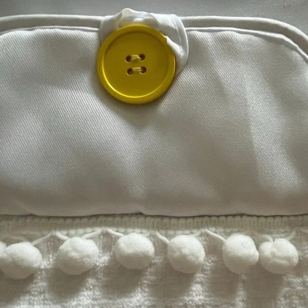 Handmade Cotton Hanging Towel nautical Beachy Coastal Summer Yellow White